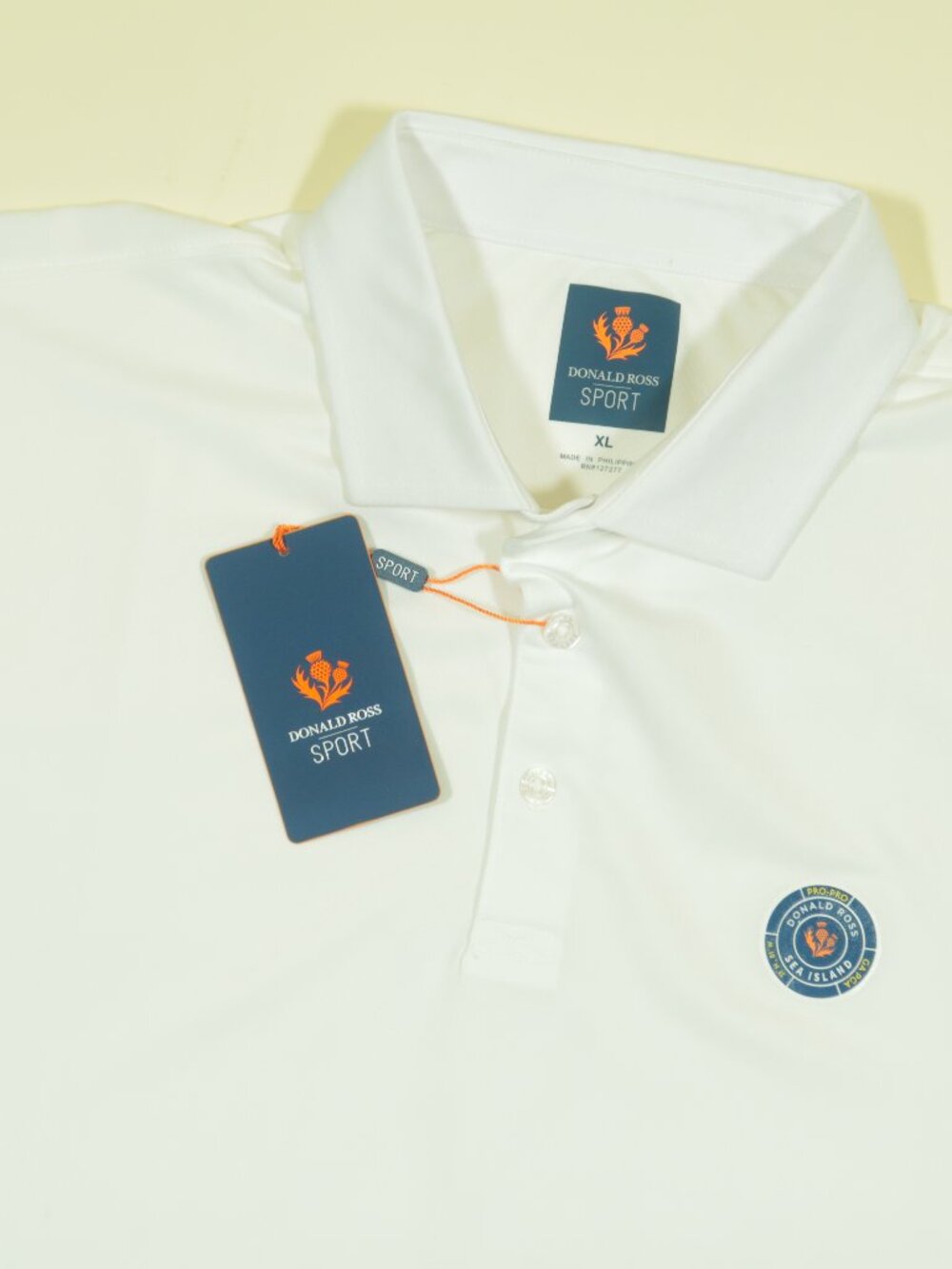 Donald Ross Sportswear Pique Sea Island Golf Polo Shirt Mens XL White New